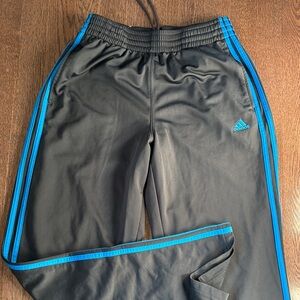 Adidas Men's Joggers in Black with Blue Stripes